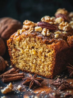 Low-Carb Gingerbread Loaf with Walnut Icing