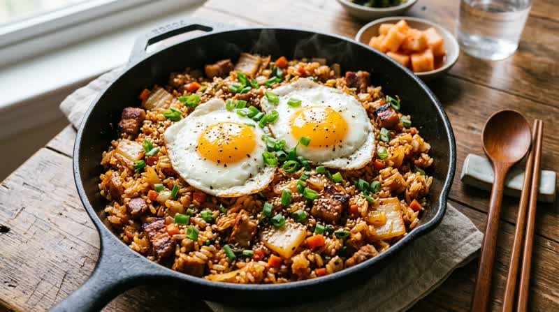 Korean Kimchi Fried Rice (Kimchi Bokkeumbap)