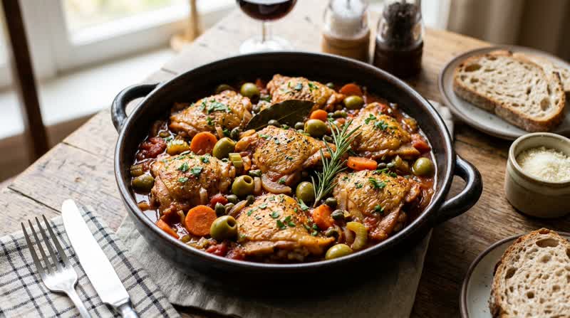 Pollo alla Cacciatora (Hunter-Style Chicken)