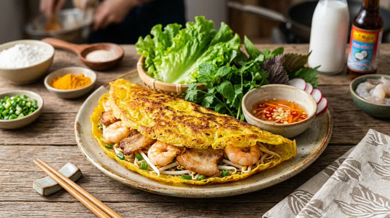 Vietnamese Banh Xeo (Savory Pancakes)