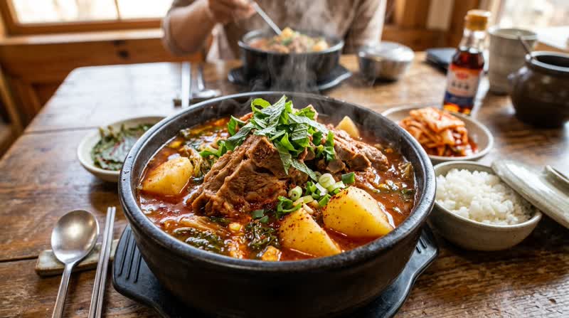 Korean Gamjatang (Pork Bone Soup)