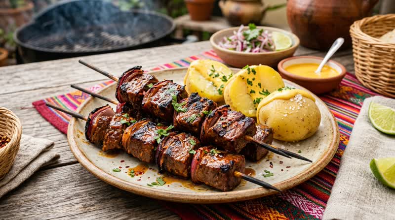 Anticuchos de Corazón (Peruvian Beef Heart Skewers)