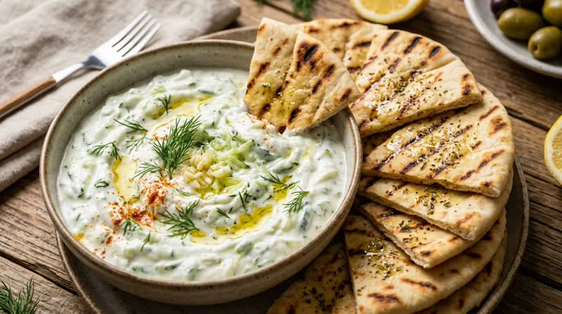 Tzatziki with Grilled Pita