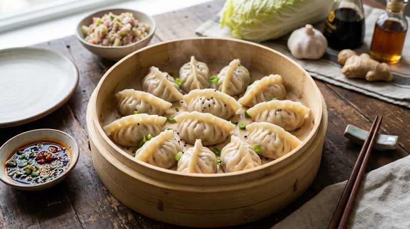Chinese Steamed Dumplings (Jiaozi)